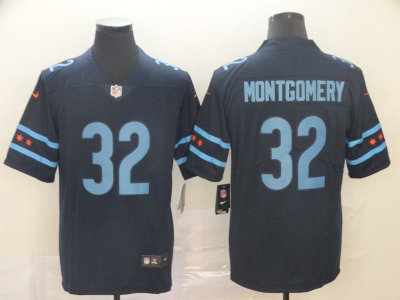 Men Chicago Bears 32 Montgomery Black Nike Limited city edition NFL Jersey